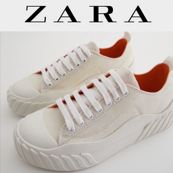 Zara Shoes - Final Price! NWB Zara white platform sneakers 37